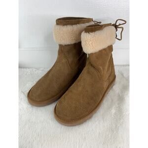 UGG Girls Brown Suede Boots Size 4 – Cozy Fleece Lining